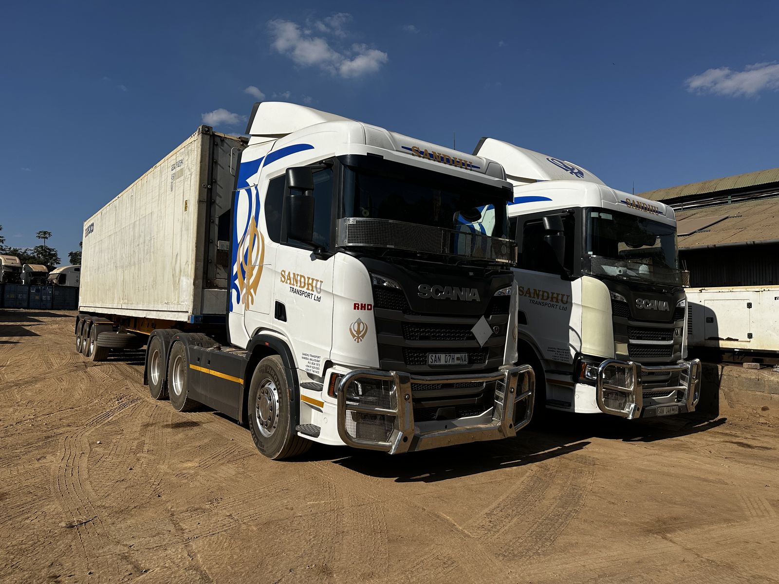 Sandhu Transport Scania trucks at the depot